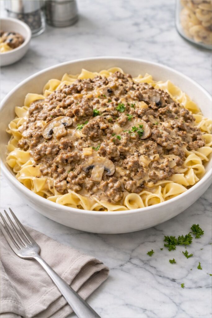 Beef Stroganoff with Ground Beef