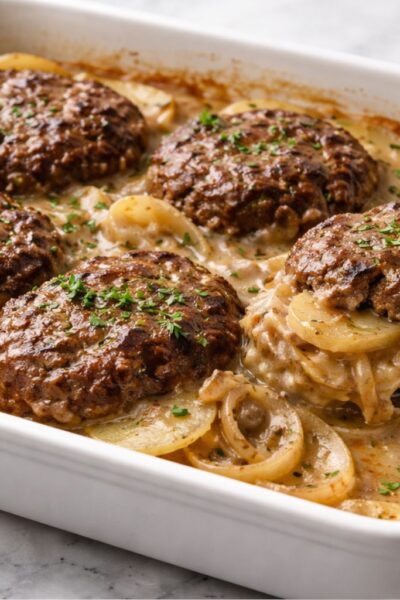 Amish Hamburger Steak Bake Recipe