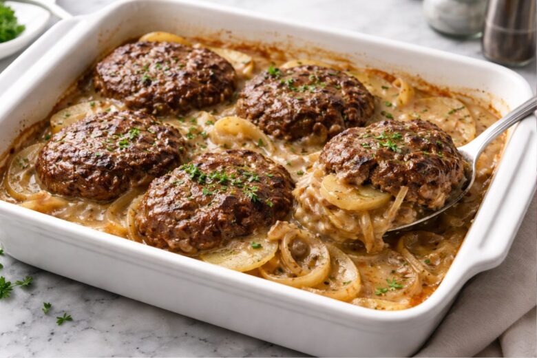 Amish Hamburger Steak Bake Recipe