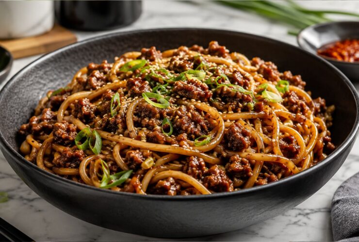 Mongolian Ground Beef Noodles
